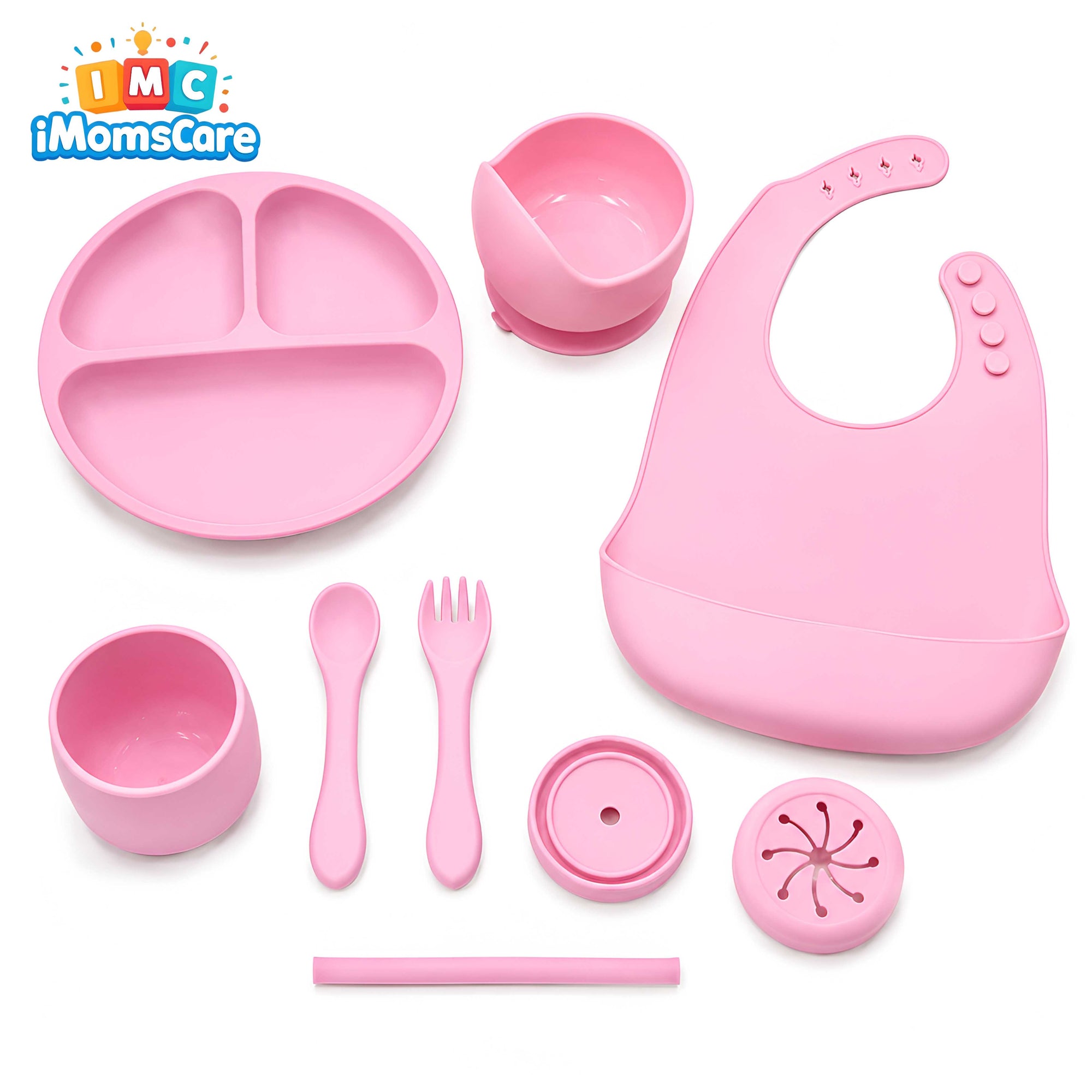 Silicone Baby Feeding Set 8PCS Pink | Best Price Best Quality
