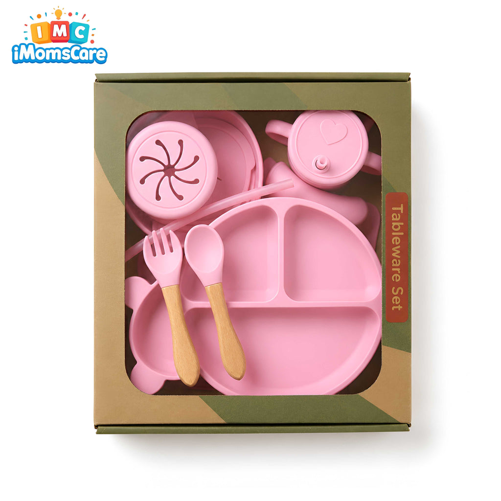 Silicone Baby Feeding Set 8PCS Pink | Best Price Best Quality