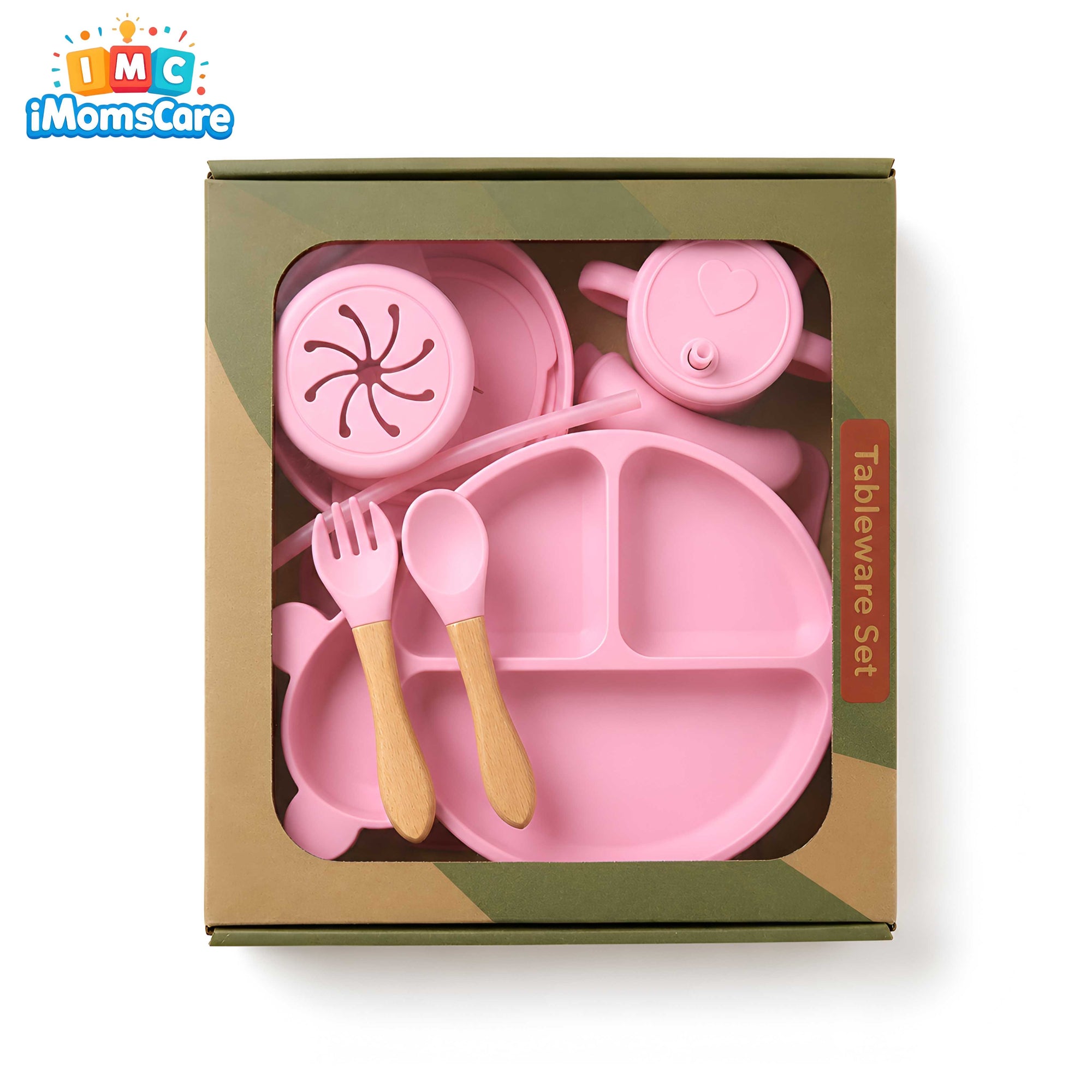 Silicone Baby Feeding Set 8PCS Pink | Best Price Best Quality