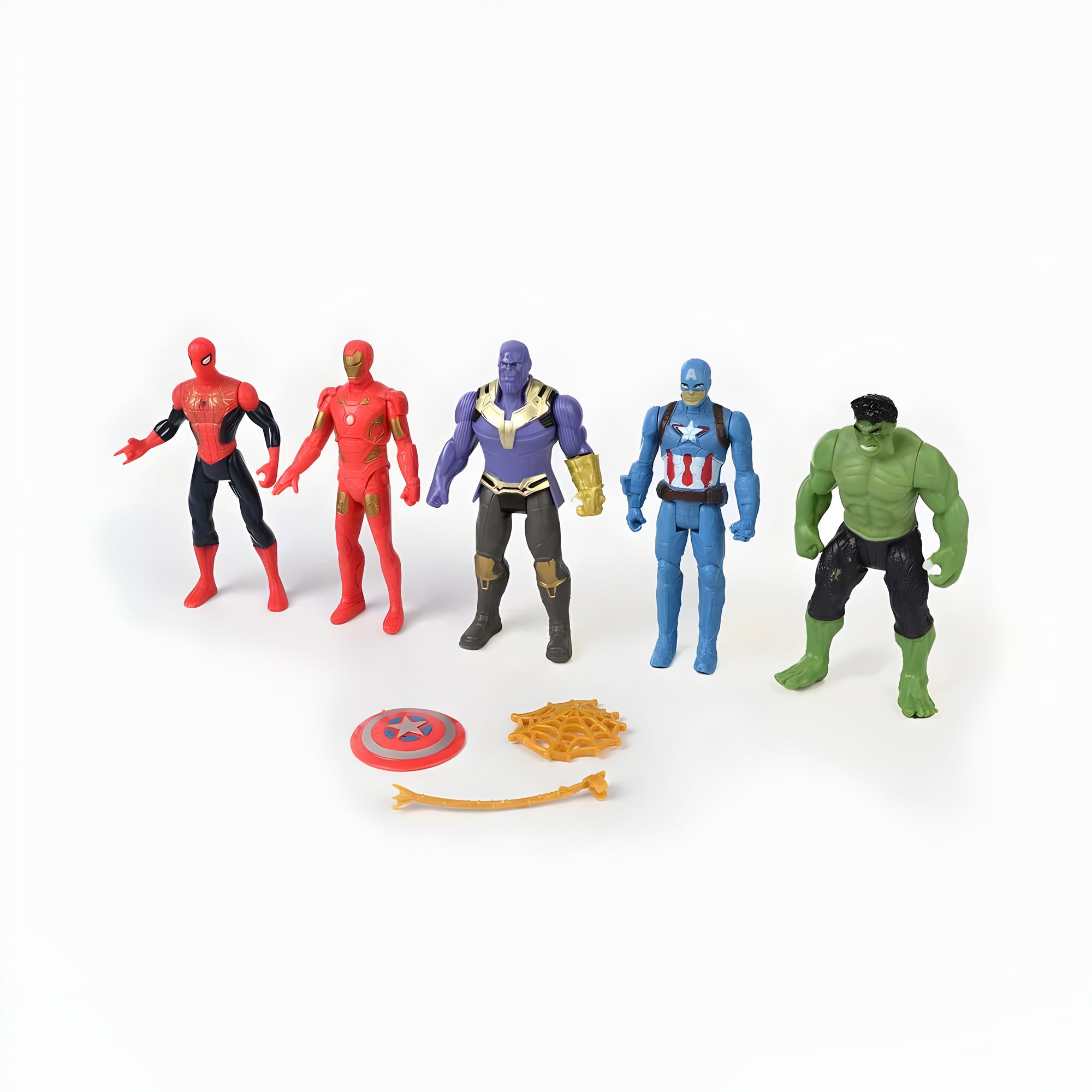 Marvel Character Action Hero Figures Set with Lights – 5 Pack (6-Inch Figures)