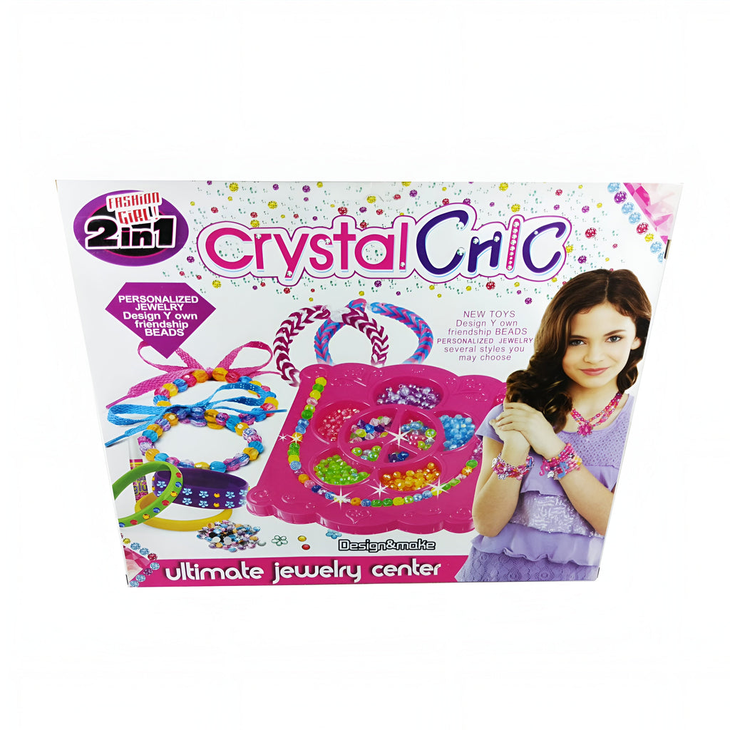Crystal Chic Ultimate Jewelry Center – 1000+ Beads DIY Bracelet & Necklace Making Kit for Kids
