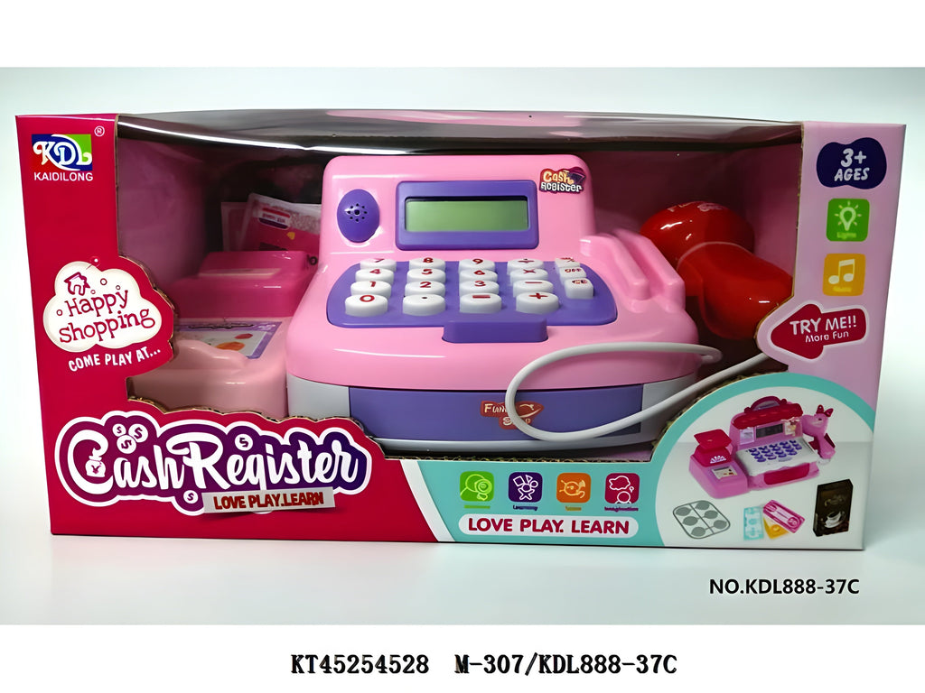 Kids Cash Register Playset – Pretend Shopping Toy with Scanner, Play Money & Groceries