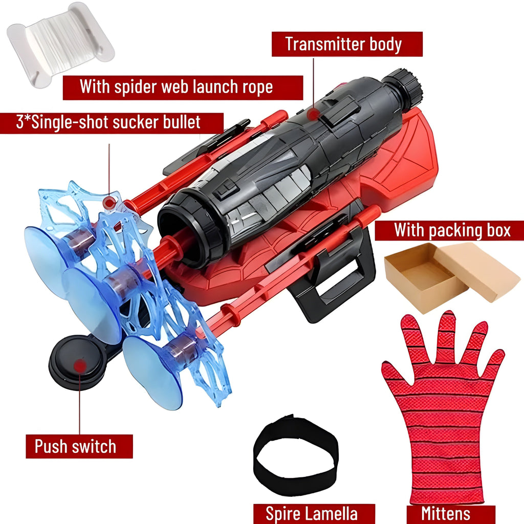 Spiderman Web Shooter Gloves Toy Set for Kids – 2 Sets Launcher & Wrist Toys